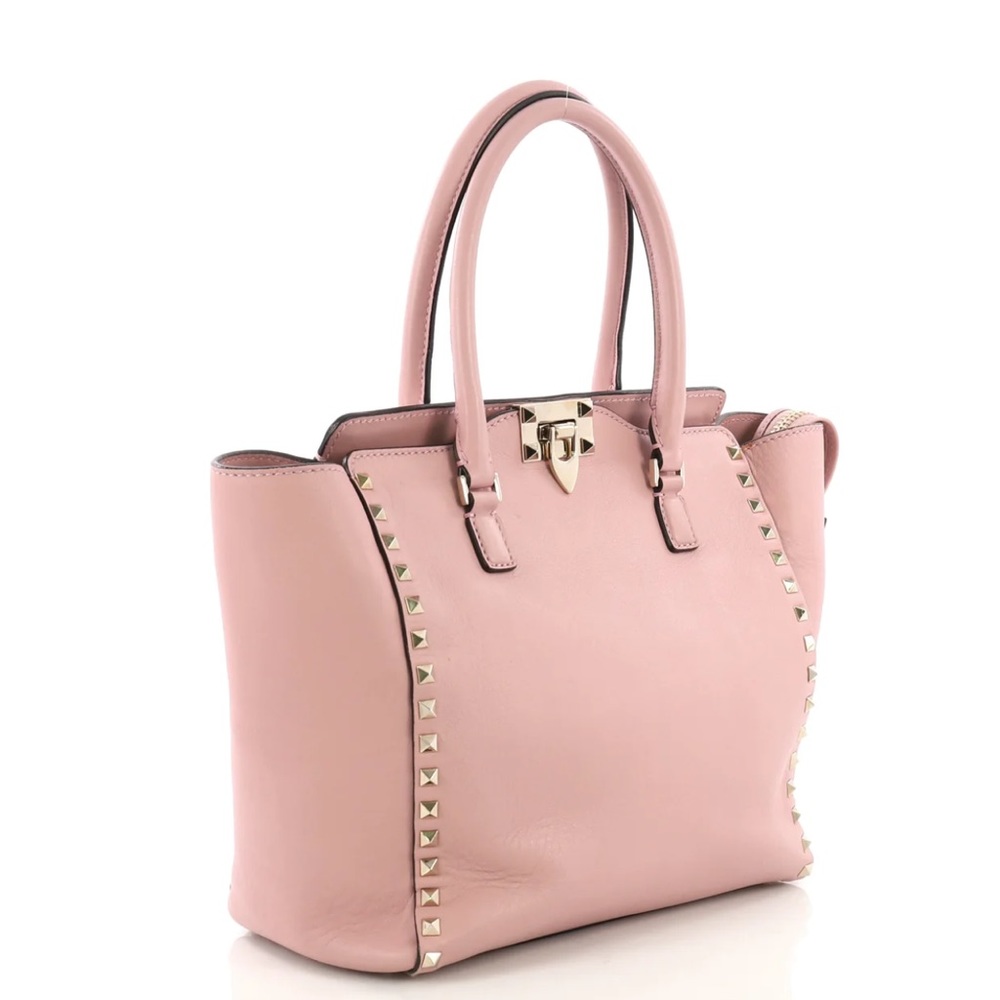 VALENTINO ROCKSTUD BABY PINK TOTE WITH ROCKSTUD CROSSBODY STRAP - Picture 2 of 10
